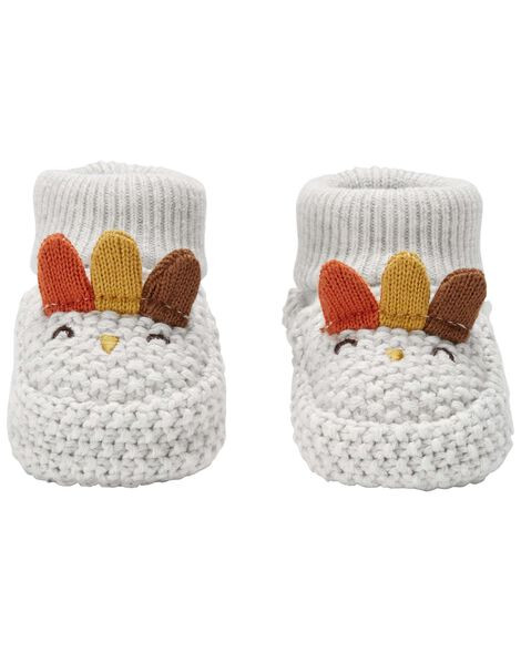 Carter's Baby Girls Thanksgiving Turkey Crochet Booties NB Multi | Carter's