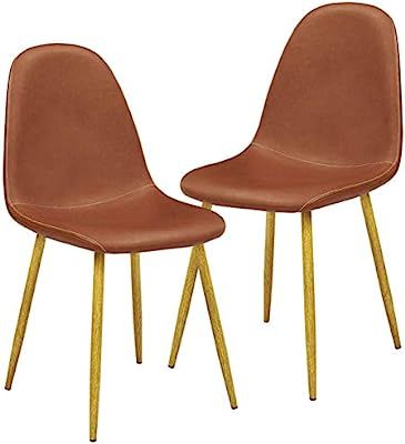 GreenForest Dining Chairs Set of 2, PU Leather Upholstered Side Chair Mid Century Modern Kitchen ... | Amazon (US)