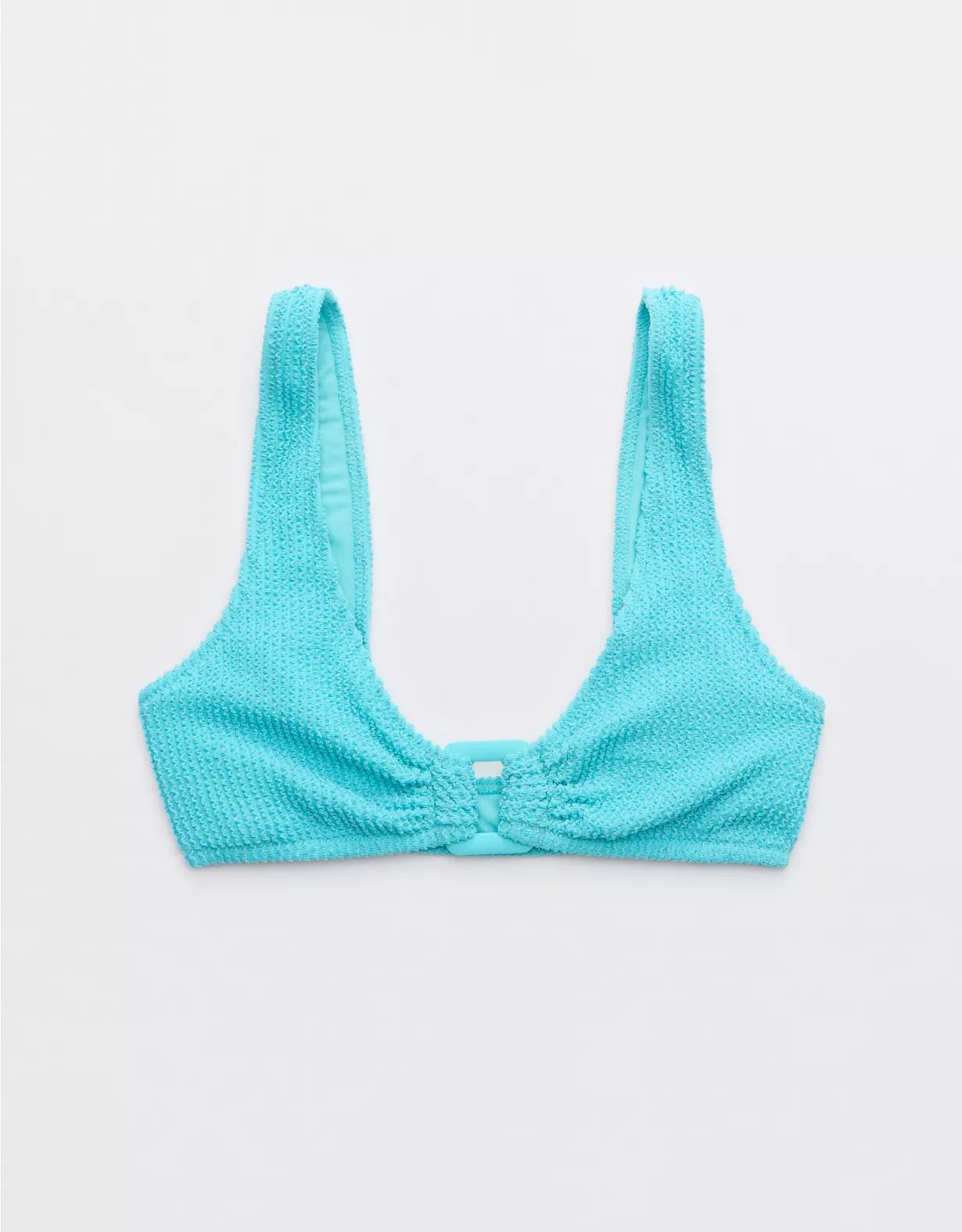 Aerie Shimmery Crinkle Ring Wide Strap Scoop Bikini Top | American Eagle Outfitters (US & CA)