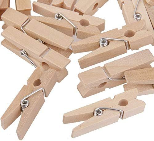 Mini Natural Wooden Clothes Pins, Photo Paper Peg Pin, Craft Clips for Home School Arts Crafts Decor | Amazon (US)