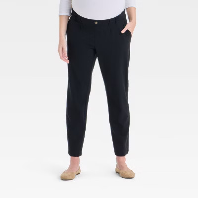 Tapered Ponte Maternity Trousers - Isabel Maternity by Ingrid & Isabel™ Black XS | Target