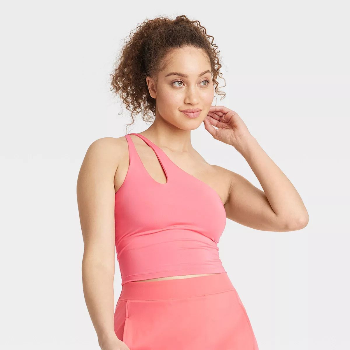 Women's Light Support Asymmetrical Cropped Sports Bra - All In Motion™ | Target