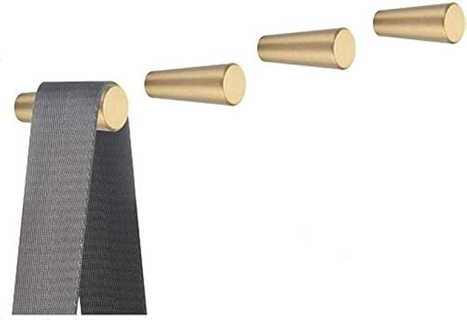 YANGQIHOME Pack of 4, Gold Brass Decorative Wall Hooks Towel Hook, Coat Hook Hangers Wall Mounted... | Amazon (US)