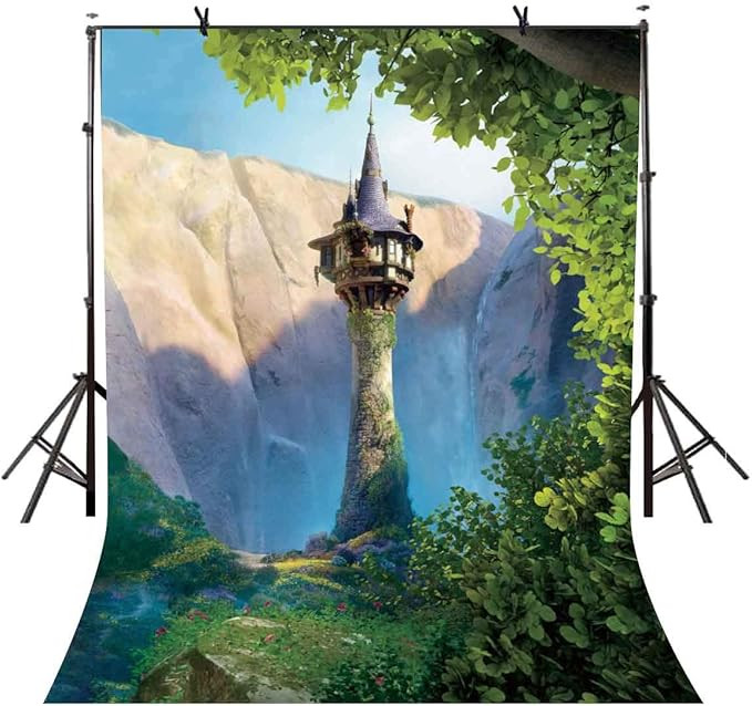 EOA 5(W) x7(H) FT Cartoon Princess Tower Backdrop Fairytale Story Rapunzel Photography Background... | Amazon (US)