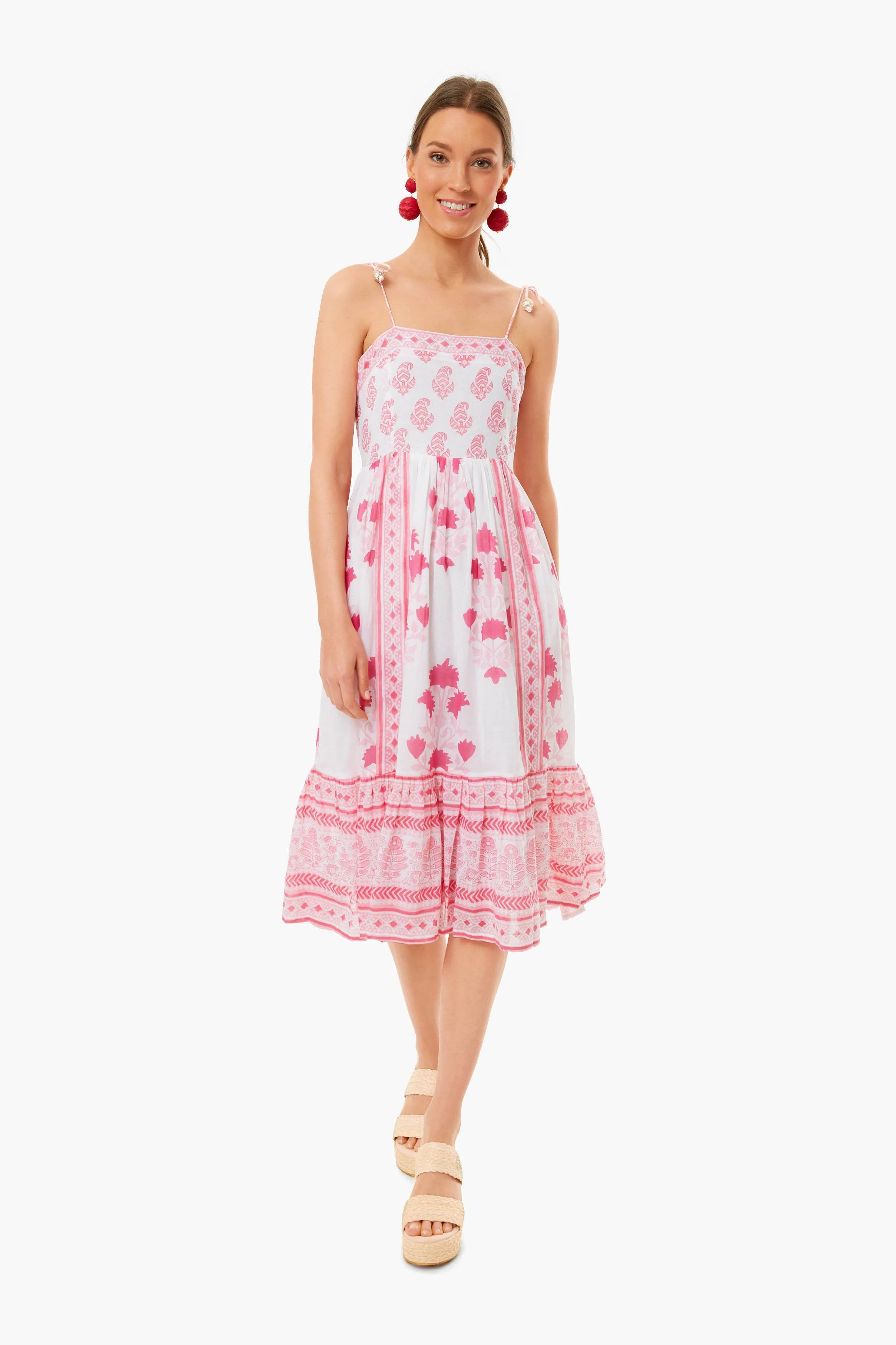 Jaipur Pink Tie Strap Midi Dress | Tuckernuck (US)