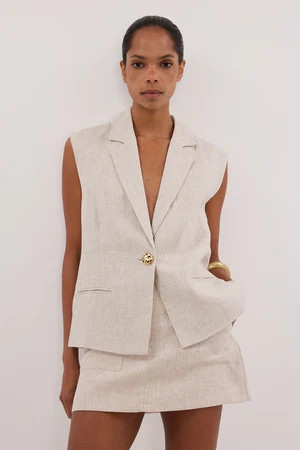 EVA NATURAL LINEN SKORT | DISSH