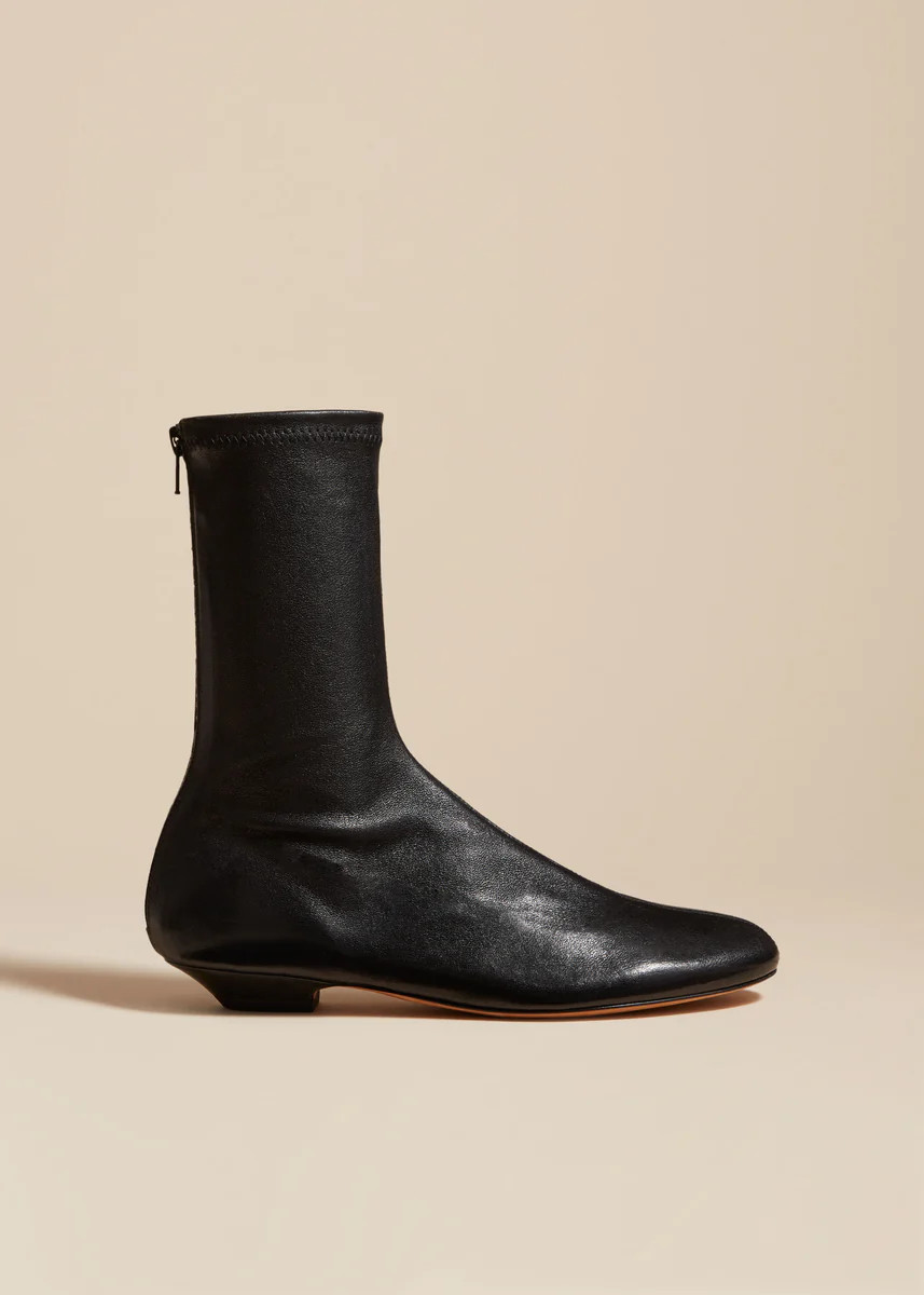 The Apollo Ankle Boot in Black Leather | Khaite