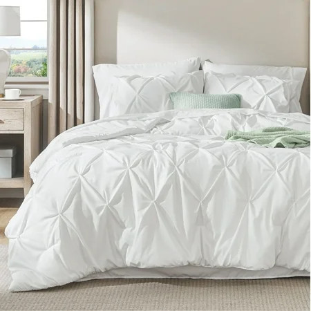 U by Bedsure White King Comforter Set - 7 Pieces Pintuck Bed in A Bag, Bedding Sets with Comforters, Sheets, Pillowcases & Shams | Walmart (US)