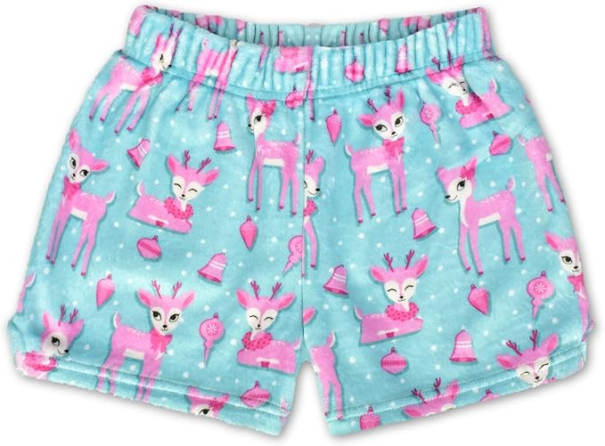iscream Big Girls Silky Soft Plush Fun Print Fleece Shorts - Whimsical Holiday Collection | Amazon (US)
