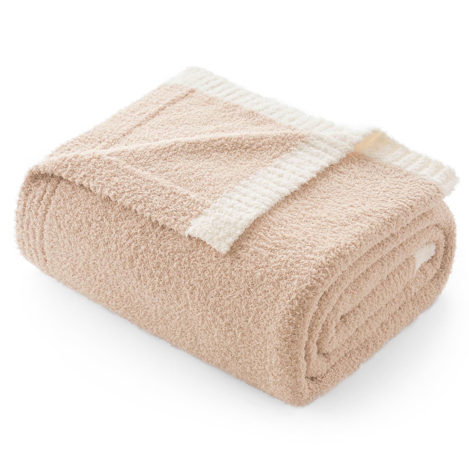 Snuggle Sac Throw Blanket 50x60 inches Beige Microfiber Knit | Amazon (US)