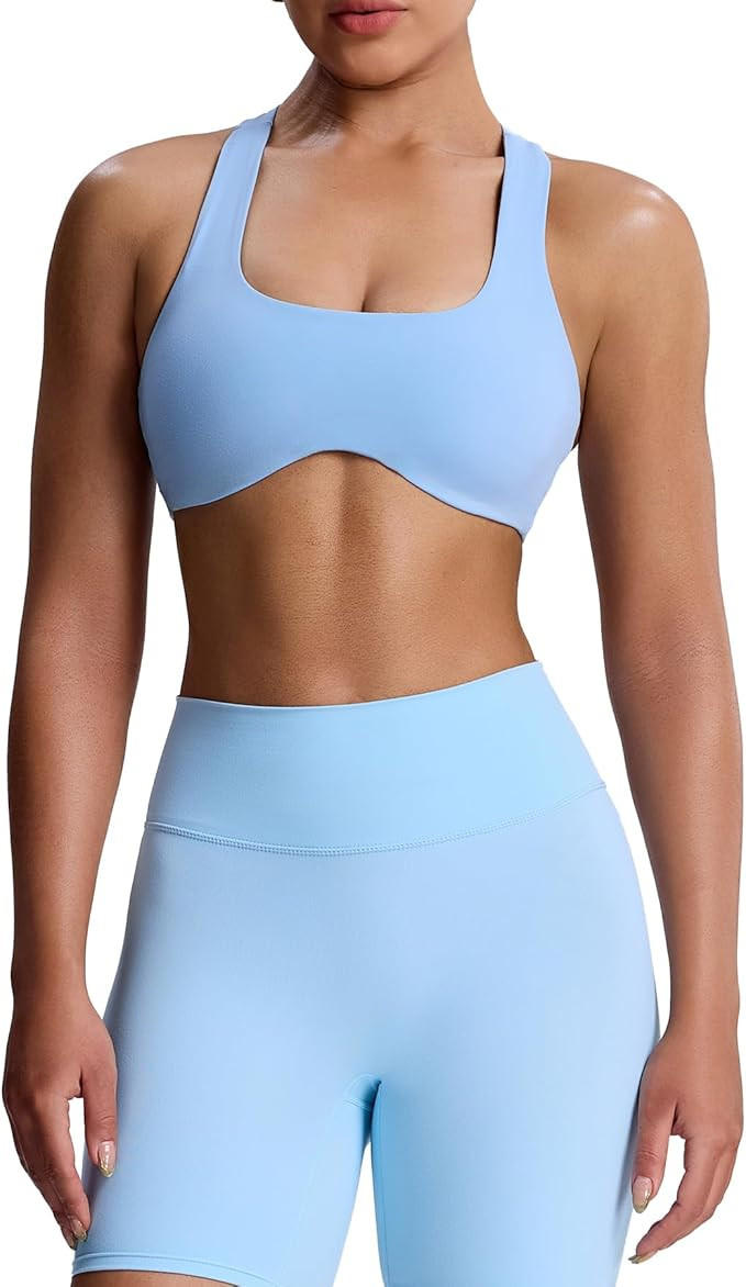 Aoxjox Women's Workout Sports Bras Fitness Backless Padded Define Sculpt Racerback Bra Yoga Crop ... | Amazon (US)
