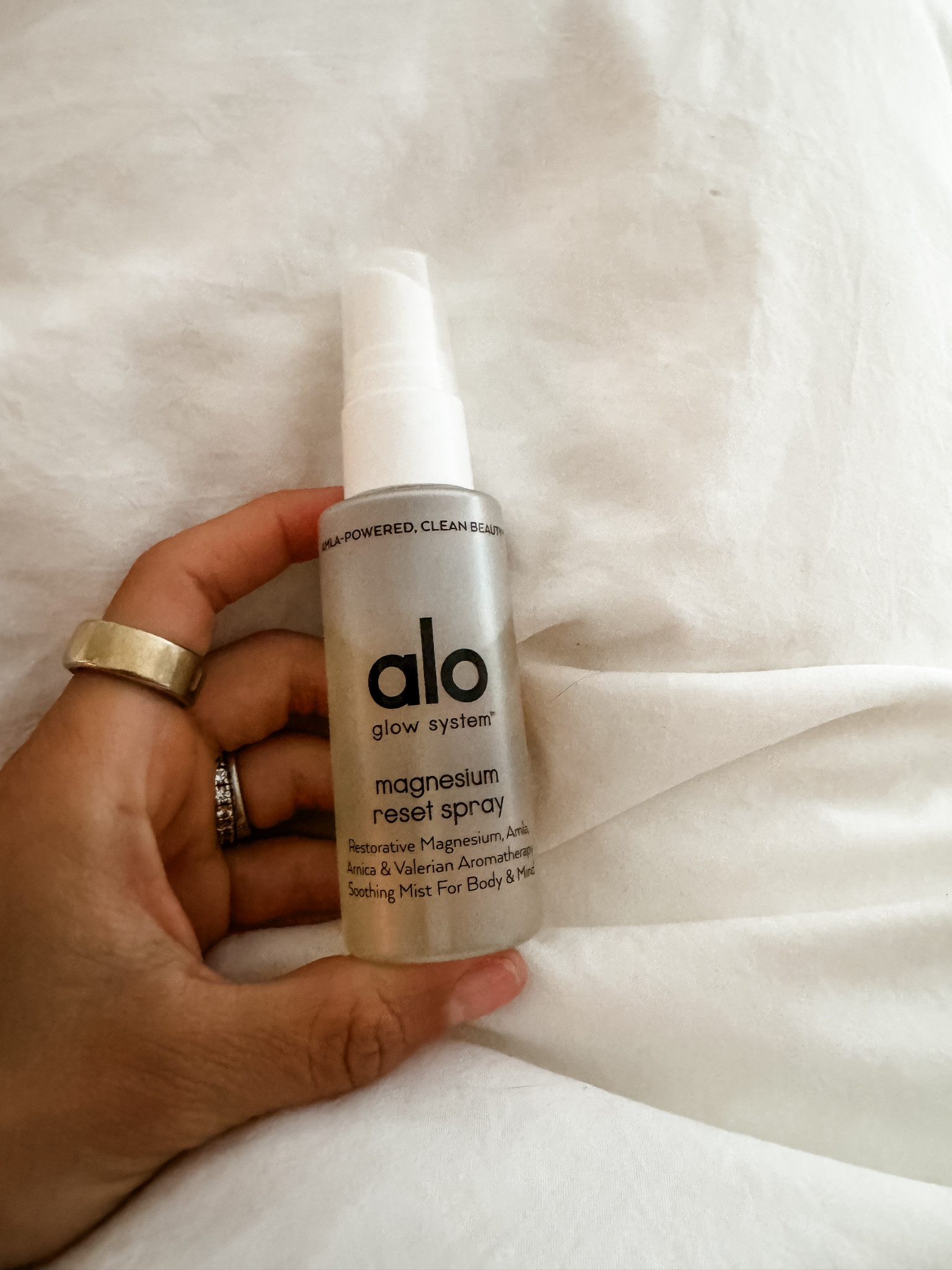 Alo Yoga Magnesium Reset Spray. 

The best for sore muscles and / or relaxing the body + mind before bed. 

#LTKActive #LTKFitness