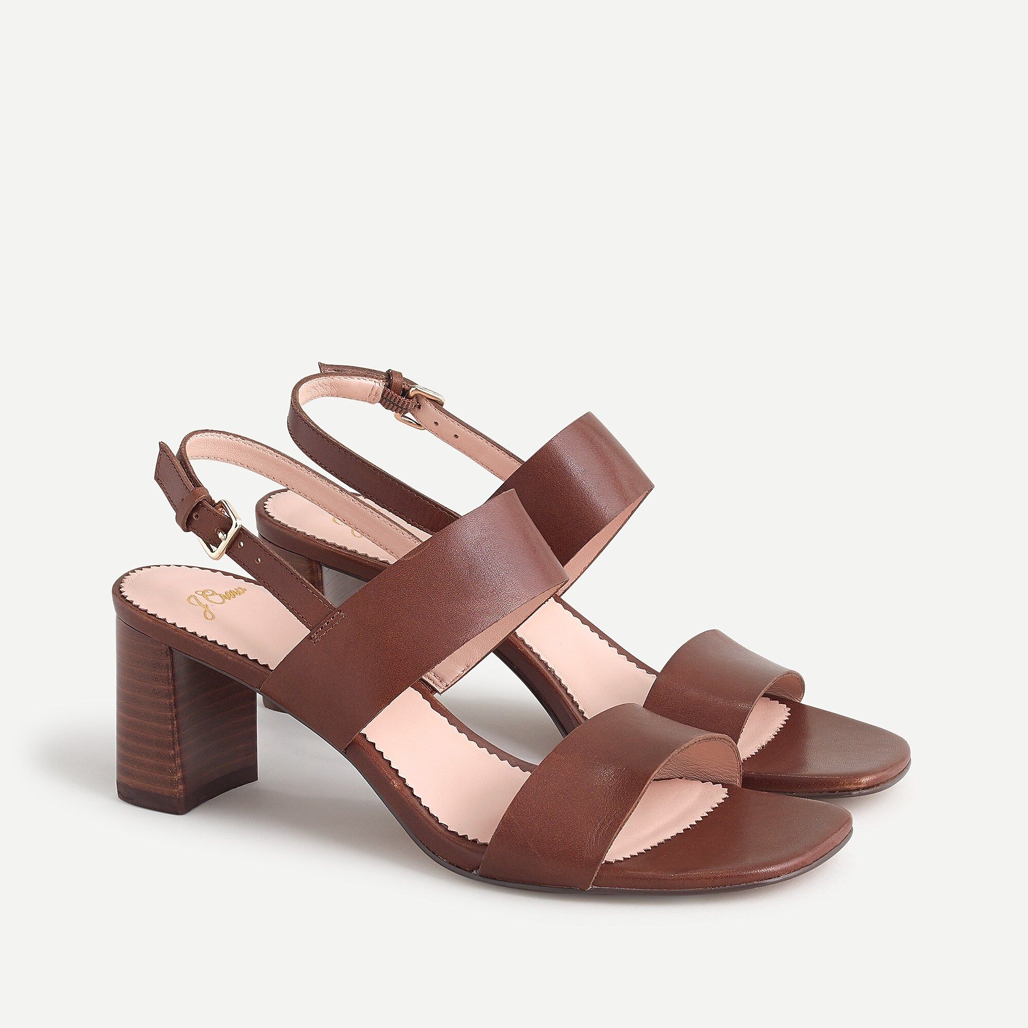 Two-strap stacked-heel sandals | J.Crew US