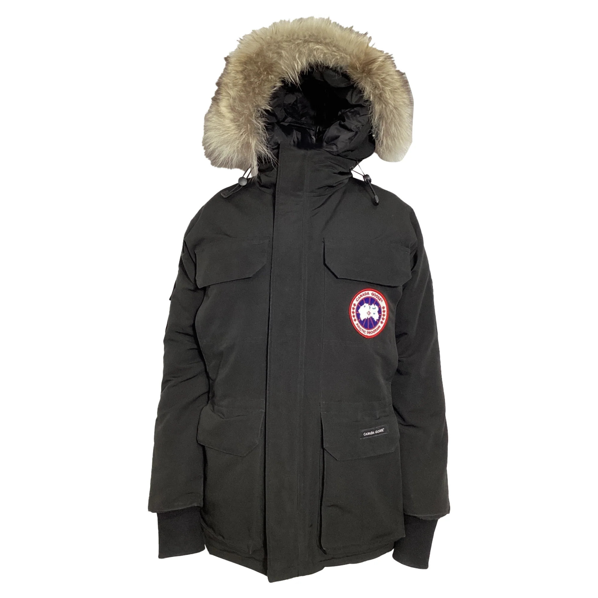 Canada Goose Expedition Fur-Trim Down Jacket in Black Nylon | Shop Simon