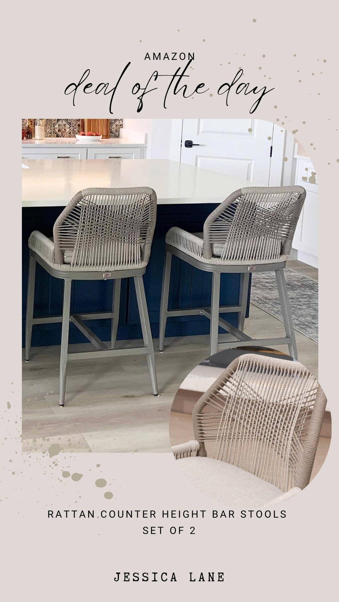Upgrade your kitchen island with this set of two rattan counter height bar stools featuring a beautiful woven texture.#kitchengoals #barstools #amazonfinds #interiordecor

#LTKSaleAlert #LTKHome #LTKSeasonal