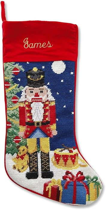 Lillian Vernon Nutcracker Christmas Stocking, 100% Wool, 9 1/2" x 17" | Amazon (US)