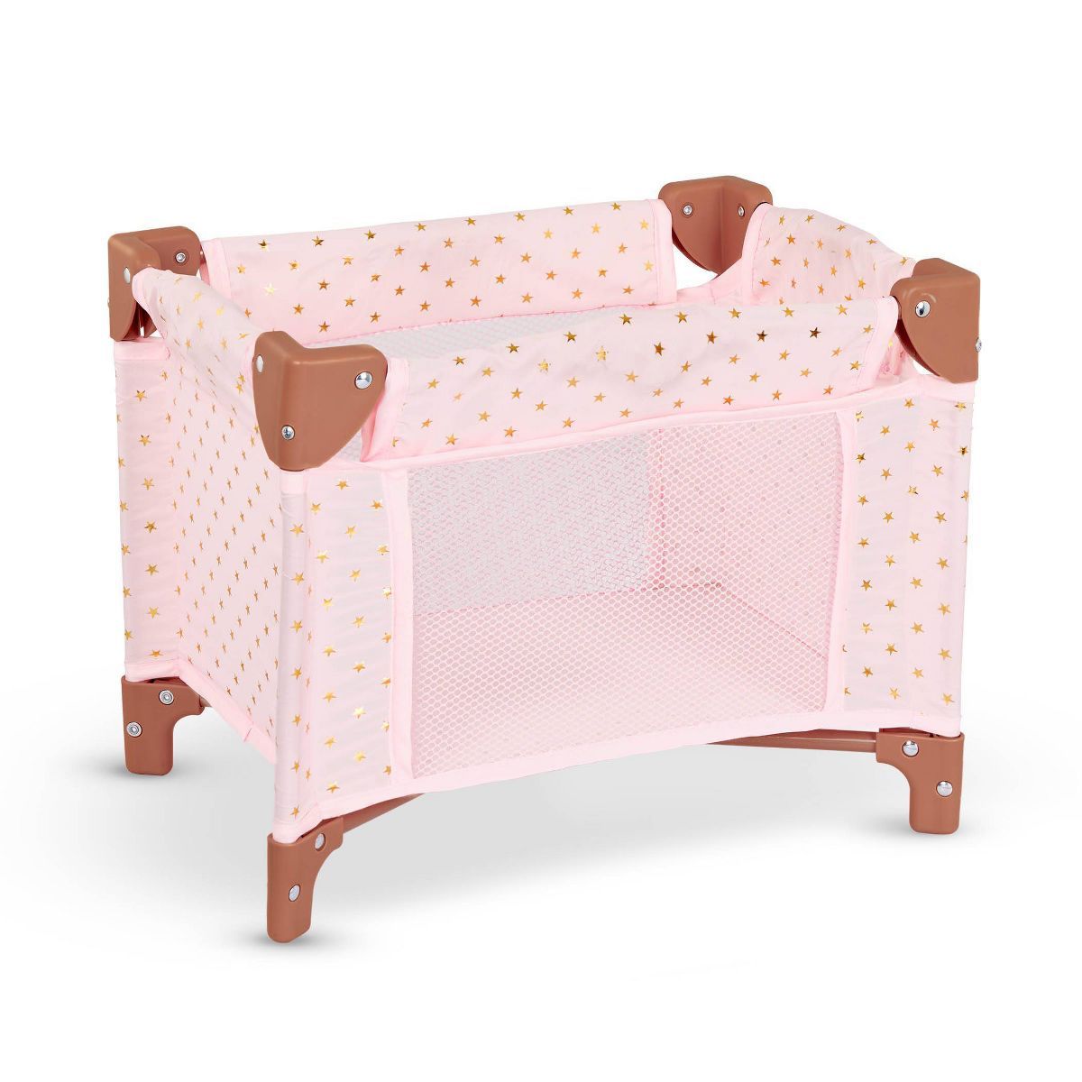 LullaBaby Doll Playpen Pink Foldable Accessory - Gold Star Print | Target