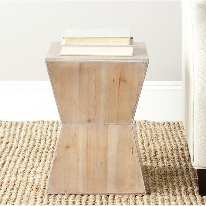 SAFAVIEH Home Collection Lotem Natural Honey Geometric Square Top Side End Accent Table | Amazon (US)