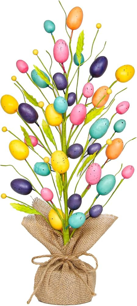 Easter Decorations for Home, 20 Inch Pastel Easter Eggs Tree for Table Centerpieces, Farmhouse Sp... | Amazon (US)