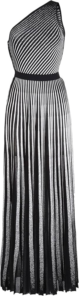 Amazon.com: Elie Saab, Knit Plisse Long Dress, 4, White-Black : Luxury Stores | Amazon (US)