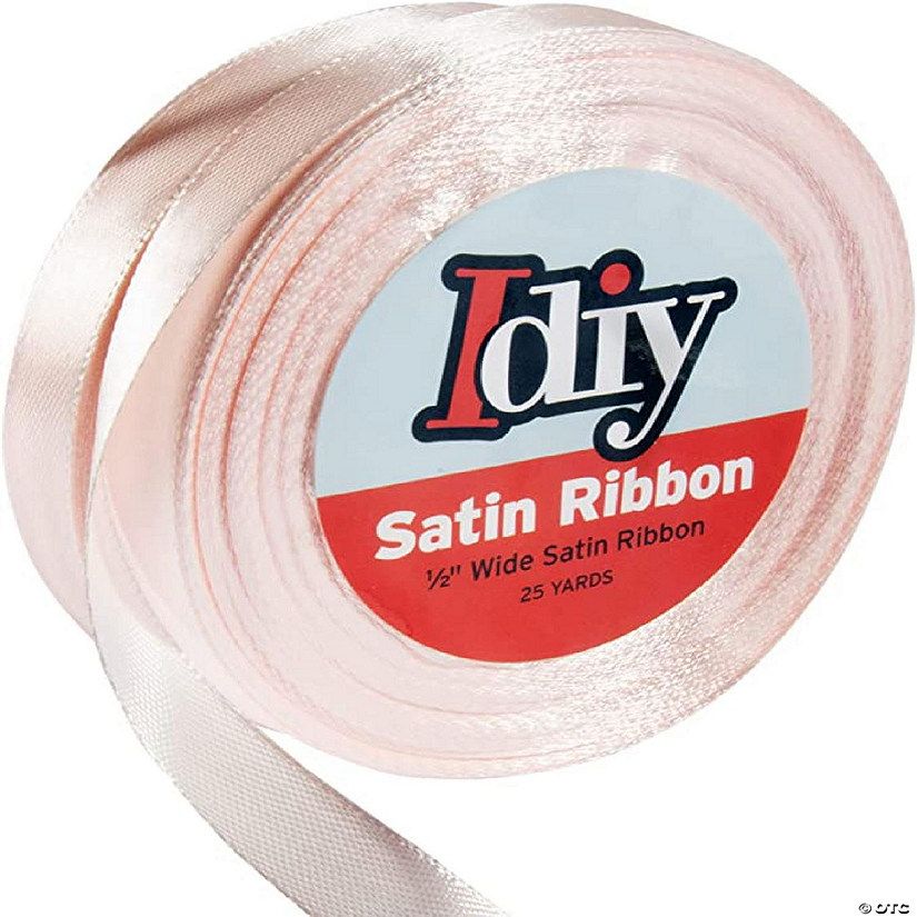 SCS Direct - Idiy Satin Ribbon - 1/2", 50 Yards (Baby Pink) | Oriental Trading Company