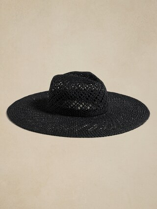 Open Crochet Straw Fedora | Banana Republic Factory