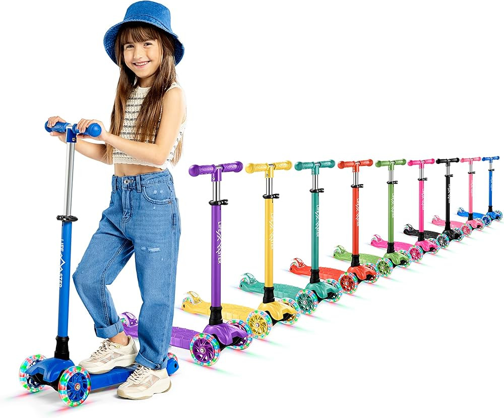 Kids Scooter – Children and Toddler 3 Wheel Kick Scooter – LED Wheel Lights Illuminate When R... | Amazon (US)