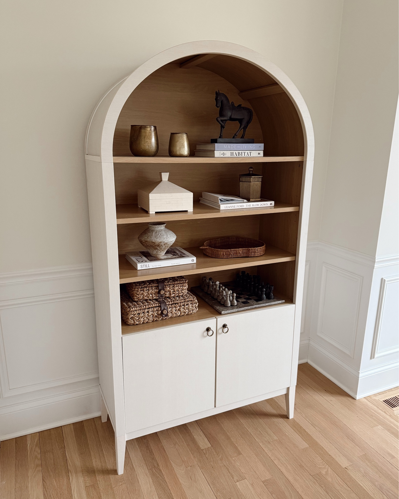 Open Shelving Inspiration 🫶🏼✨ I love to keep our open shelving overall neutral and simple. Since it is open and always in view, I try to do this to avoid my shelving looking busy. Here, you can see our kitchen shelves, a bookshelf in my dining room, and a desk area in our kitchen entryway 🥰

some go-to decorative objects I love:
+ books
+ boxes
+ small vases
+ bowls
+ decorative objects
+ bookends

Everything here is linked in my bio! 😊 



#LTKFindsUnder50 #LTKHome #LTKFindsUnder100