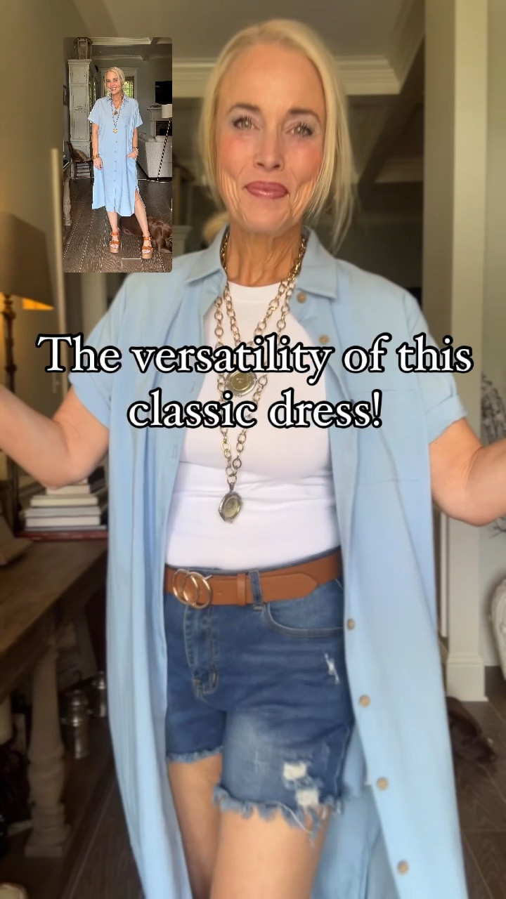 There are so many ways to wear this classic linen like midi dress, and this is just one… as a duster. Perfect layering piece for a funky, boho feel that covers up a lot of our biggest insecurity places. 

Which is your favorite way to wear it??? Let me know in the comments!

#LTKover40 #LTKstyletip #LTKsalealert