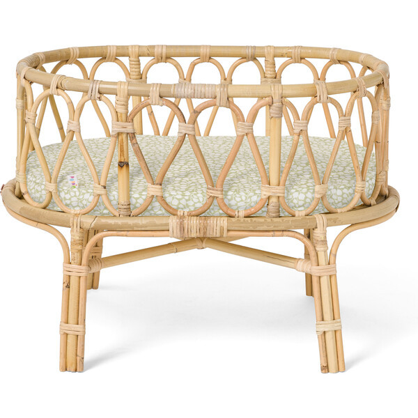 Rattan Doll Crib, Olive Leaves | Maisonette