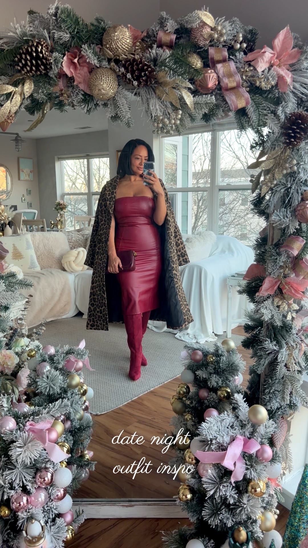 Need winter date night outfits? I got you sis. And this one has shapewear built into the dress for an extra hourglass. Use heyrissyrozay at Popilush to save 🥂

date night outfit 
leopard coat
faux leather dress
boots 
winter outfits women
Valentine’s outfit 

#LTKValentine #LTKOver40 #LTKPetite