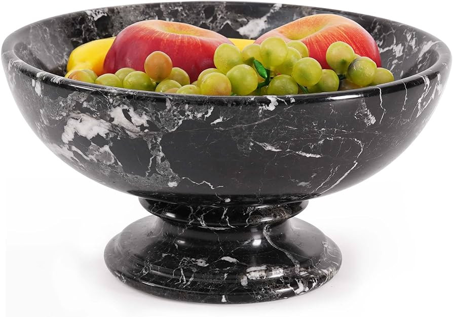 Radicaln Marble Fruit Bowl 10" Inches Black Handmade Decorative Bowl For Kitchen Table, Ideal Key... | Amazon (US)