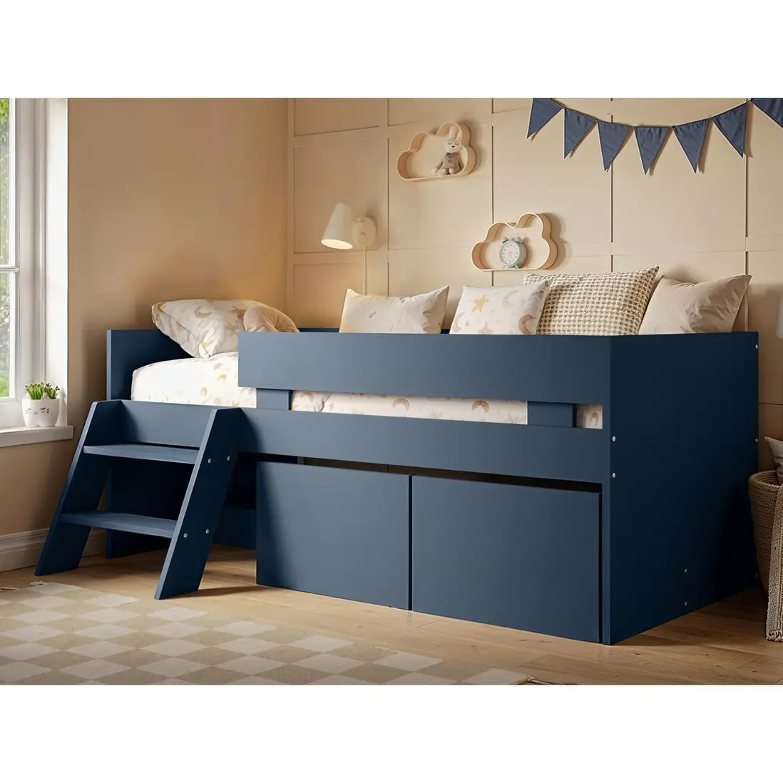 Blue Flair Logan Single Storage Low Sleeper Bed | Debenhams | Debenhams UK