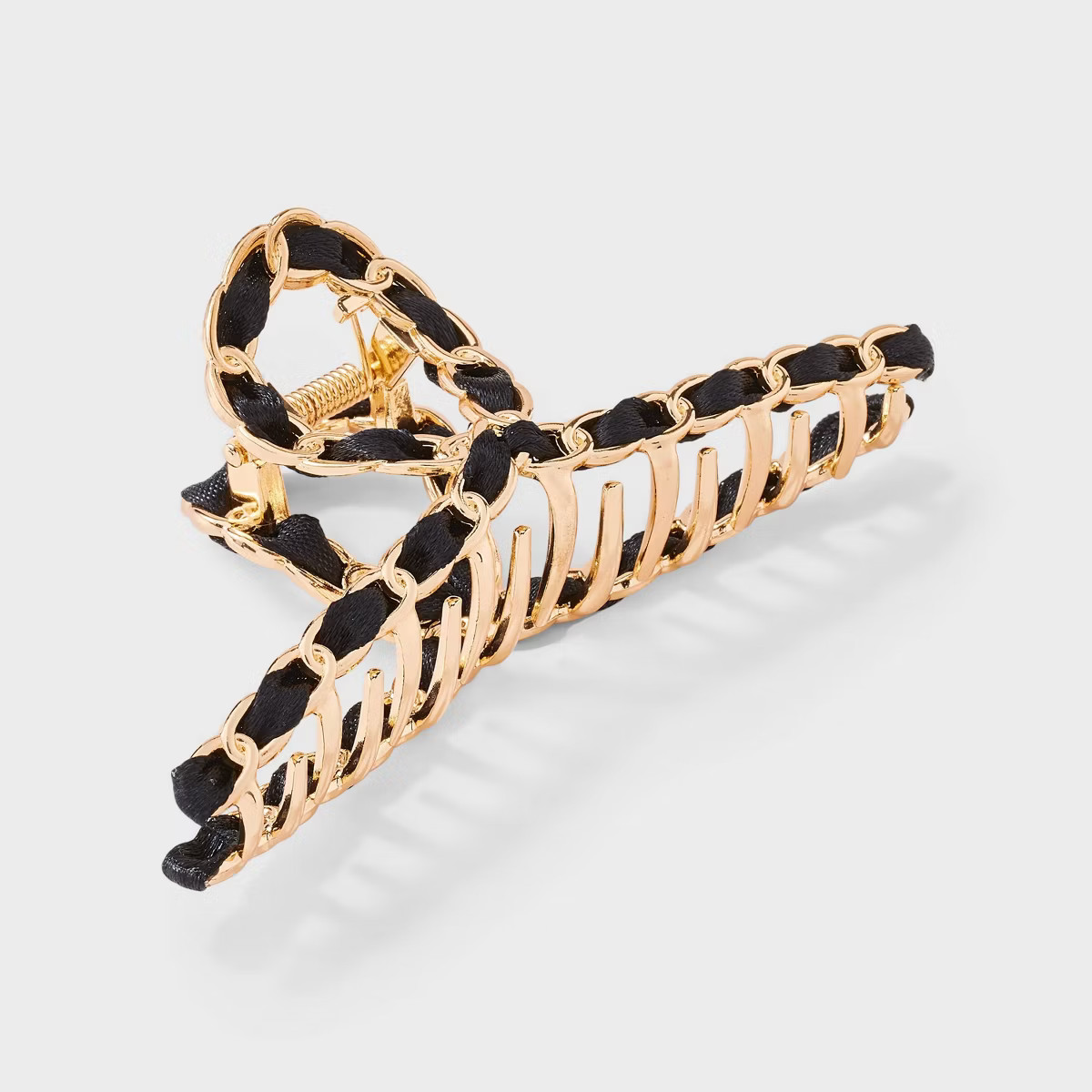 Ribbon Chain Hair Claw Clip - A New Day™ Black/Gold | Target