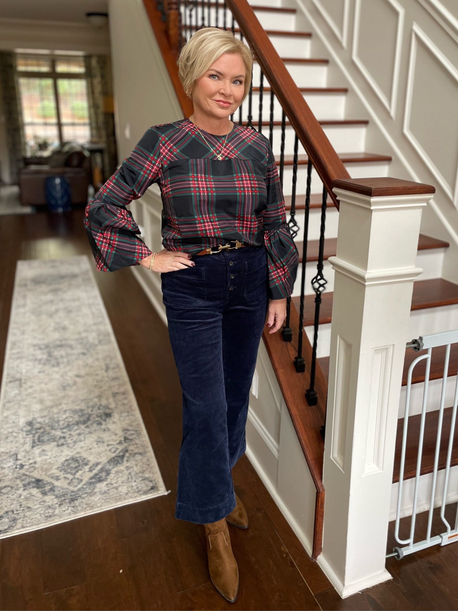 Wearing XS top, 4 jeans

Thanksgiving outfit
Holiday outfit
Christmas outfit
Plaid
Corduroy
Petite 
Mid life

#LTKstyletip #LTKHoliday #LTKover40
