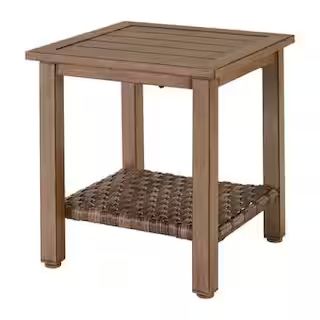 Hampton Bay Geneva 18 in. Square Steel Wicker Outdoor Patio Side Table FWS60610A | The Home Depot