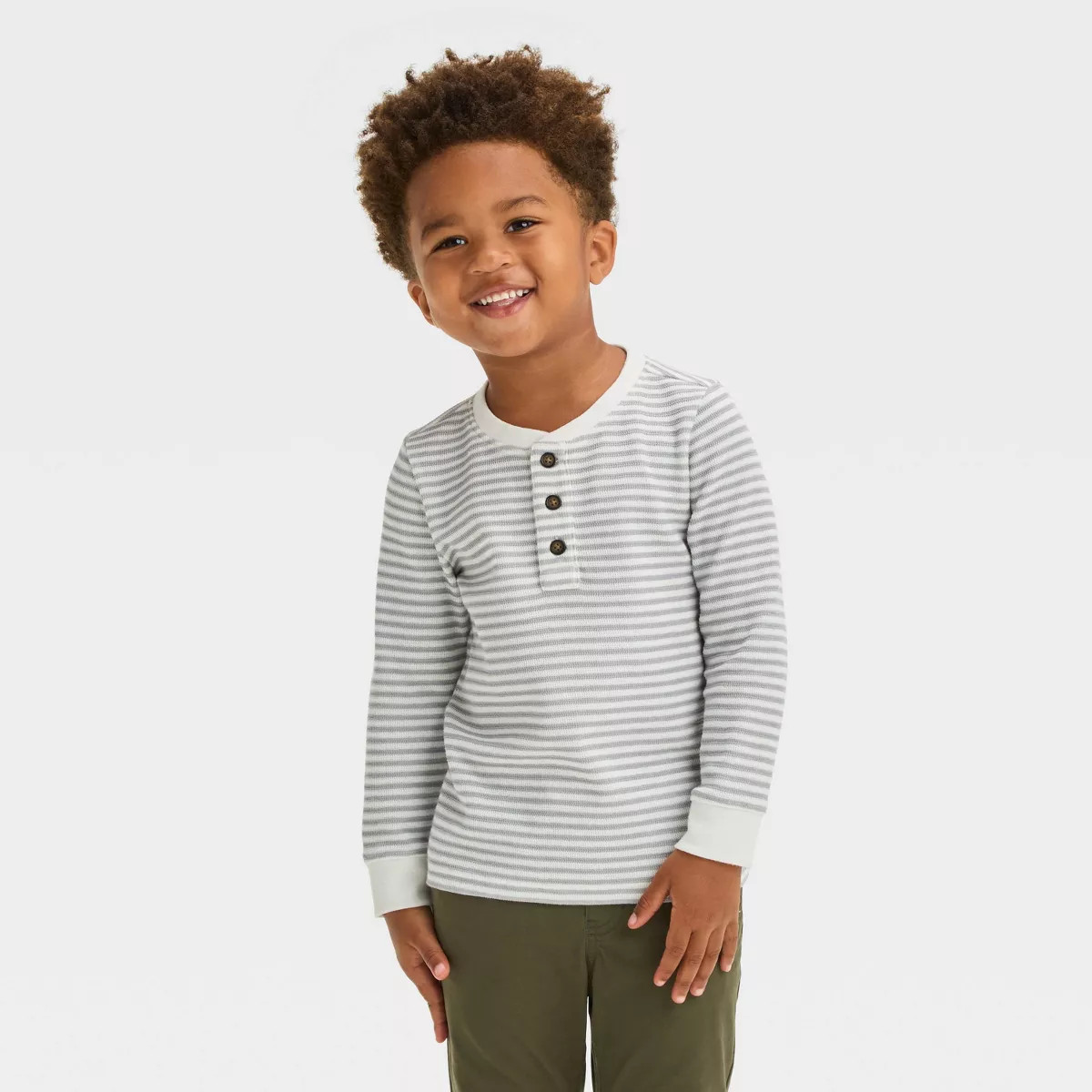 Toddler Boys' Long Sleeve Striped Henley T-Shirt - Cat & Jack™ | Target
