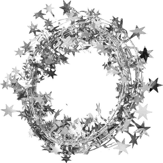 PMU Star Wire Shiny Garland Silver - Halloween, Christmas Party, Wedding, Birthday, Festive Home ... | Amazon (US)
