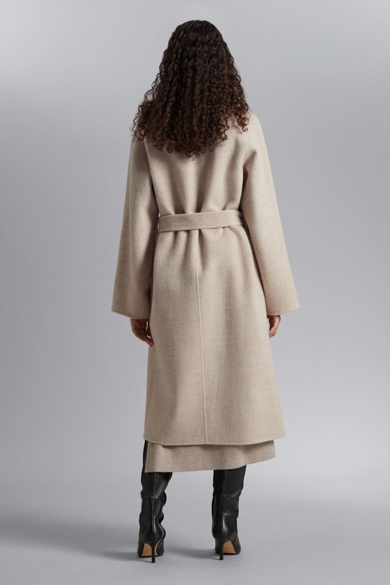 Belted Coat - Sand Melange - Ladies | H&M GB | H&M (UK, MY, IN, SG, PH, TW, HK)