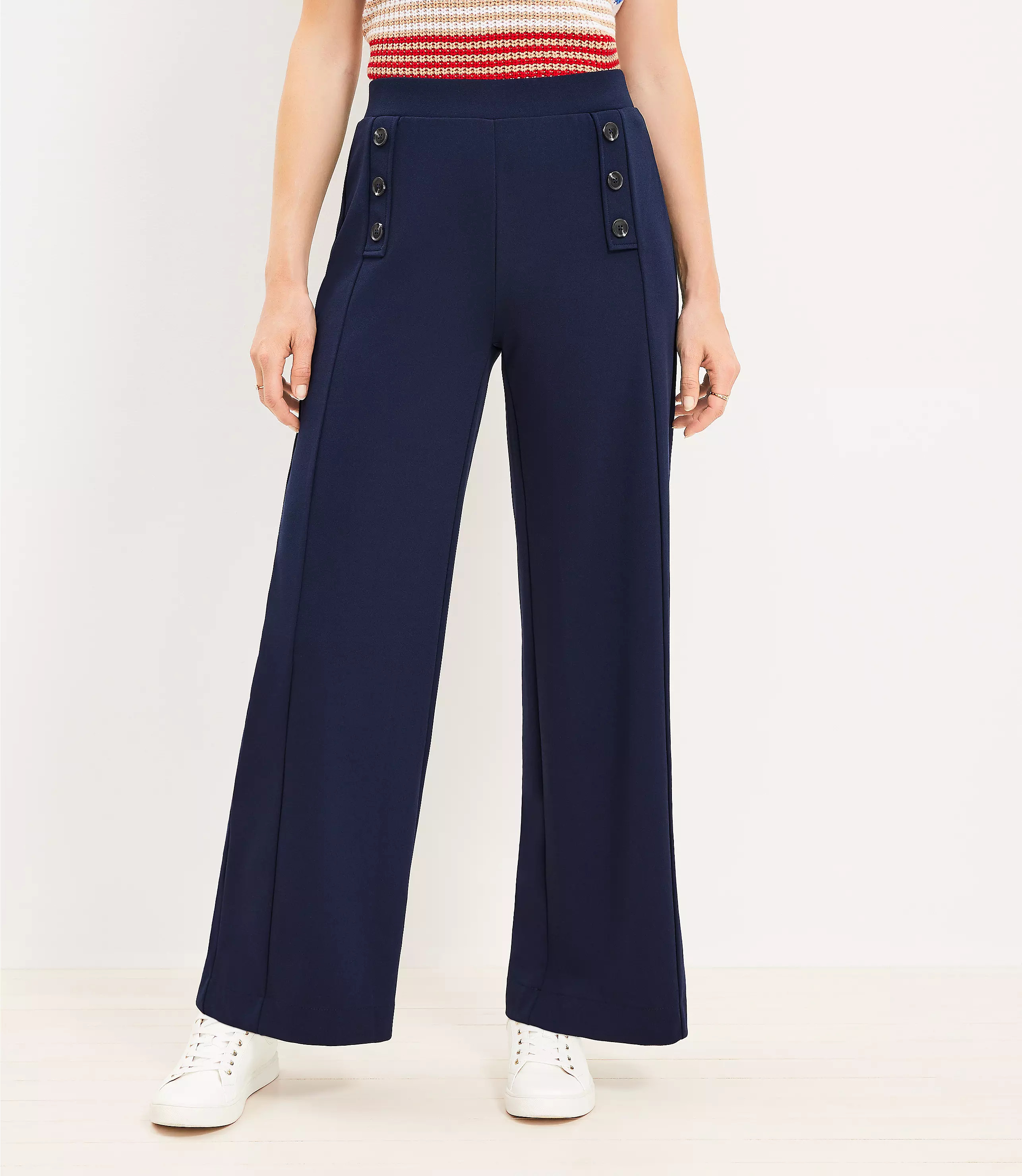 Mariner Wide Leg Pants in Crepe | LOFT