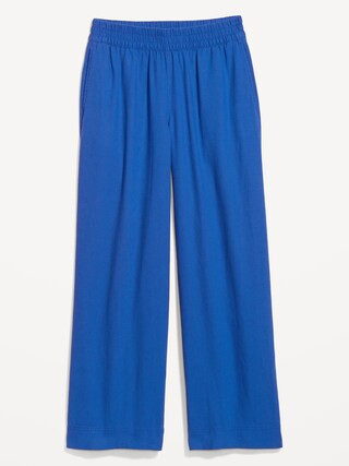 High-Waisted Linen-Blend Wide-Leg Pants for Women | Old Navy (US)