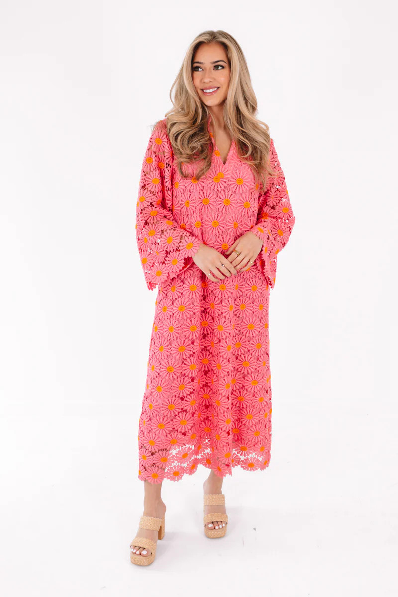 The Lele Midi Dress - Pink/Orange | The Impeccable Pig