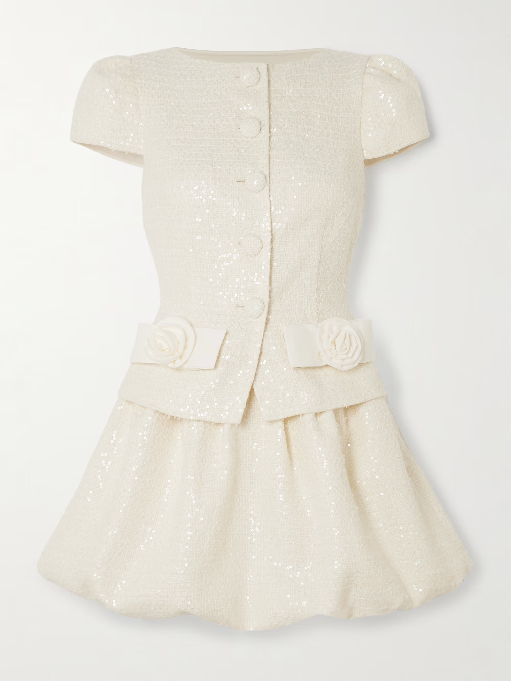 Embellished sequined bouclé mini dress | NET-A-PORTER (US)