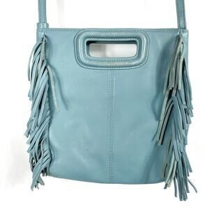 Maje Bleu M Bag Fringe Crossbody Leather Mini Detachable Shoulder Strap | Poshmark