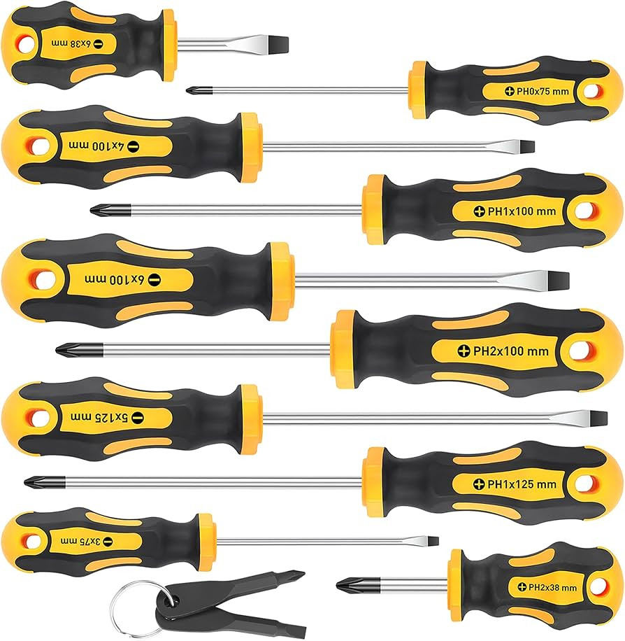 Amartisan 10-Piece Magnetic Screwdrivers Set, 5 Phillips and 5 Slotted Tips Professional Cushion ... | Amazon (US)
