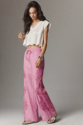 The Brooklin Embroidered Track Pants by Maeve | Anthropologie (US)