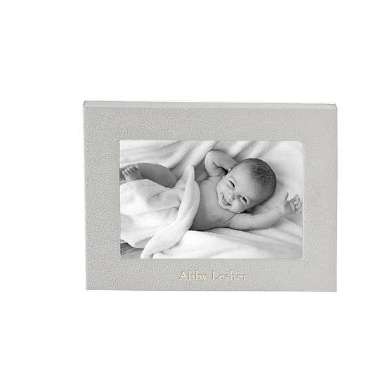 Leather Frame, Grey, 4x6, Horizontal | Mark and Graham
