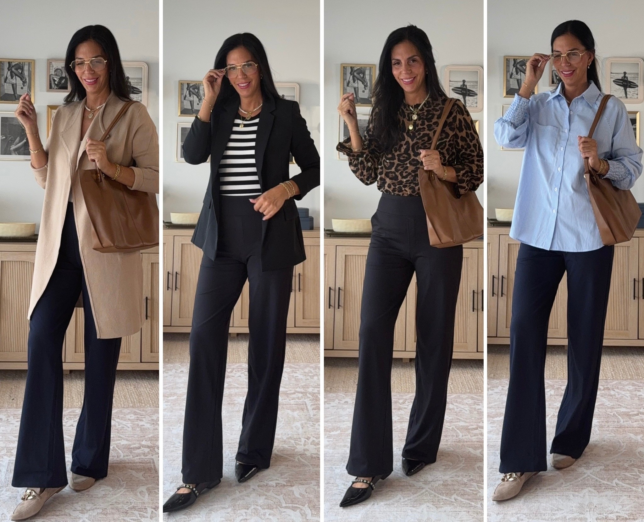 The PERFECT pants that comes in me this. Feels like Lulu align but looks polished 
Wearing a small longest length 
Coatigan- small 
Blazer- small 
Tops - all small 

#LTKWorkwear #LTKOver40 #LTKU
