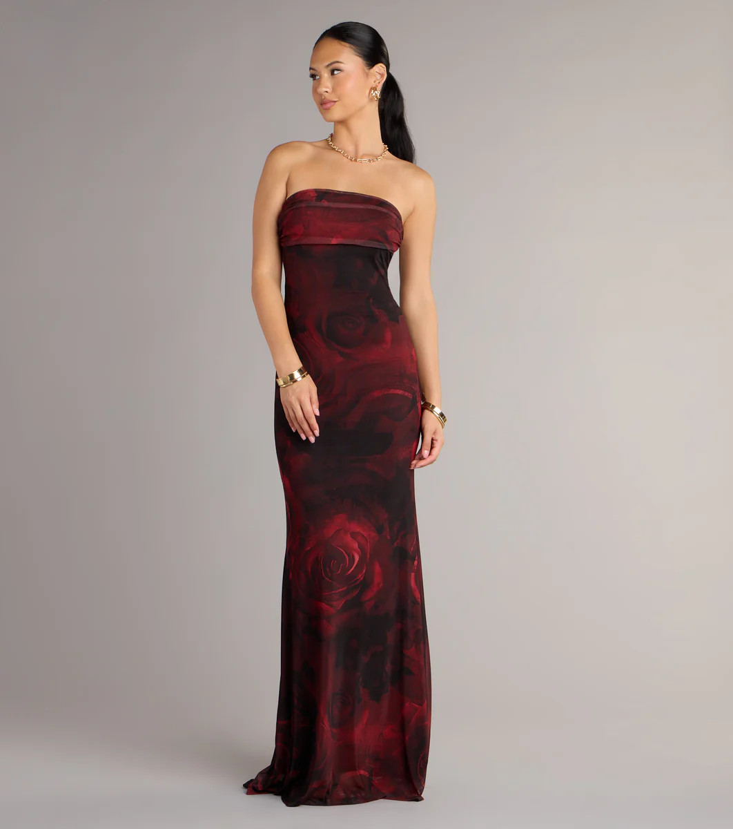 Renata Strapless Abstract Mermaid Formal Dress | Windsor Stores