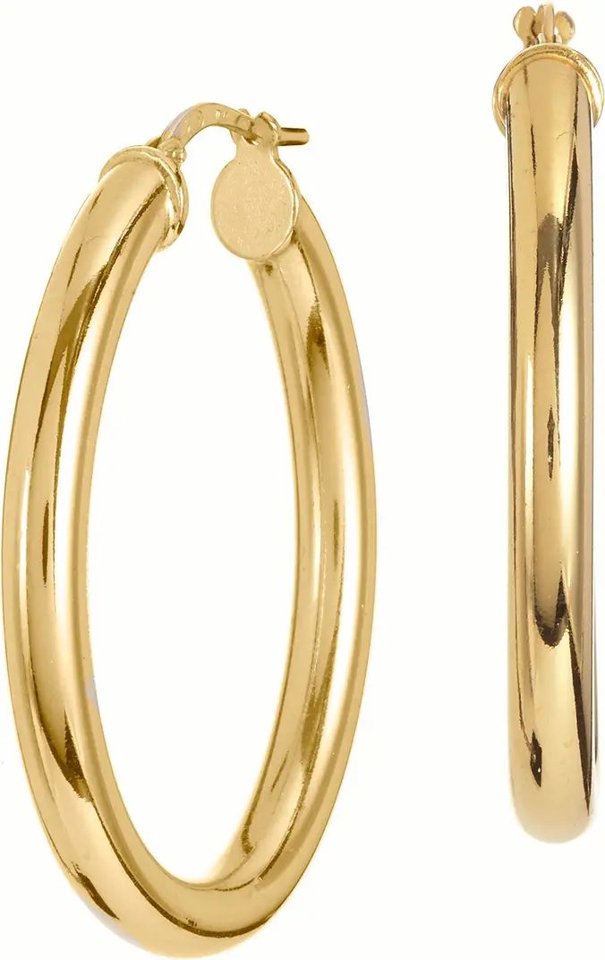 Italian 18K Yellow Gold Plated 38mm Oval Hoop Earrings | Nordstrom Rack